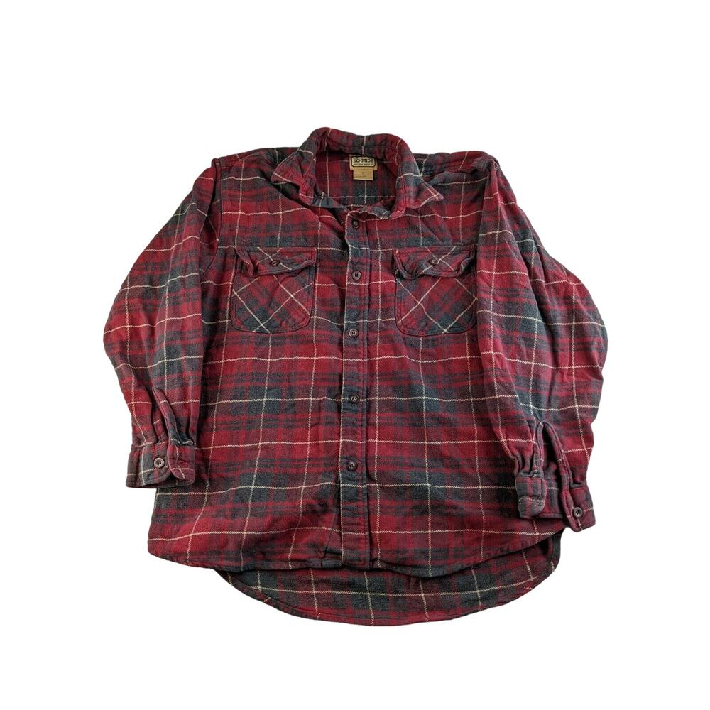 Mens CE Schmidt Workwear Long Sleeve Button Up Shirt Size M Red Plaid